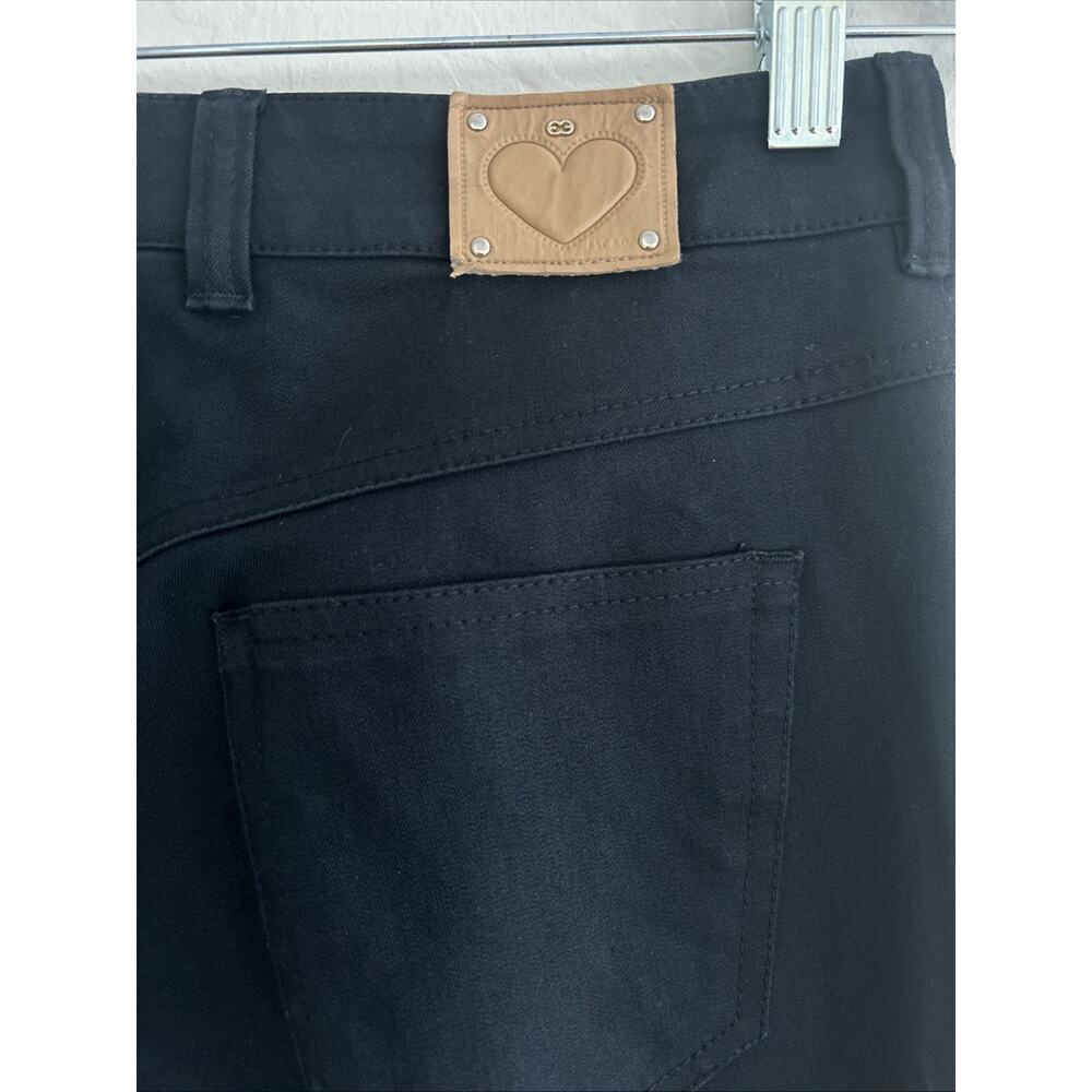 Vintage VTG Escada Women’s Black Cotton Seamed Pants Stretch Straight Logo 38 8